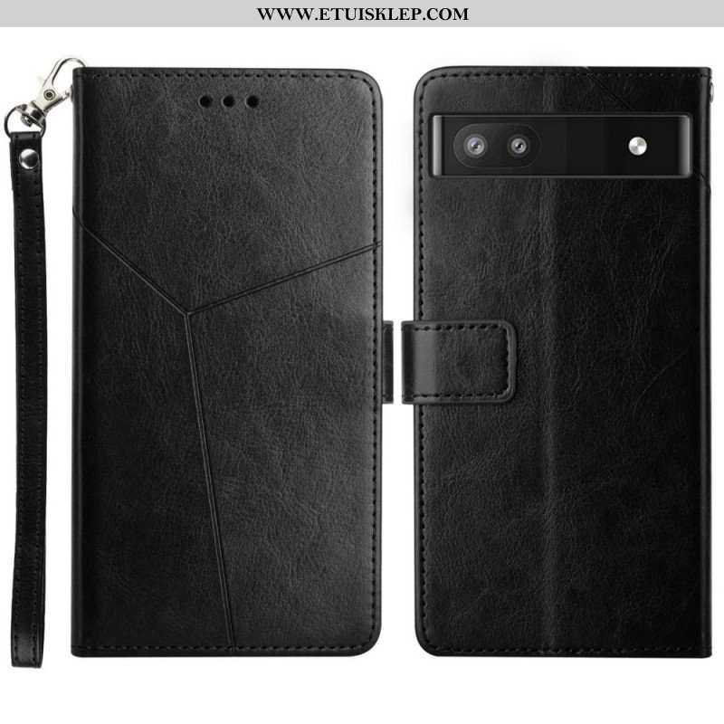 Etui Folio do Google Pixel 6A z Łańcuch Projekt Z Paskami Y